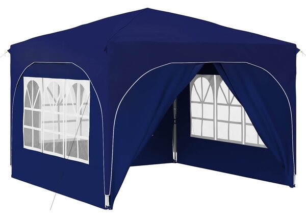 VidaXL Parti sátor 290 x 290 x 245 cm Kék 210D Oxford ezüst bevonattal