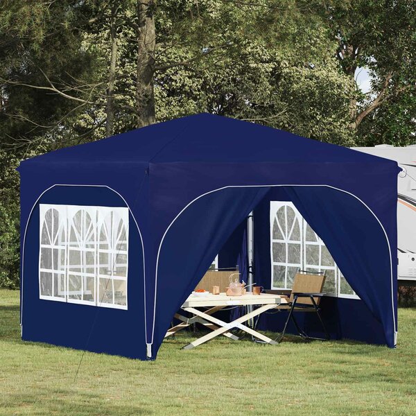 VidaXL Parti sátor 290 x 290 x 245 cm Kék 210D Oxford ezüst bevonattal