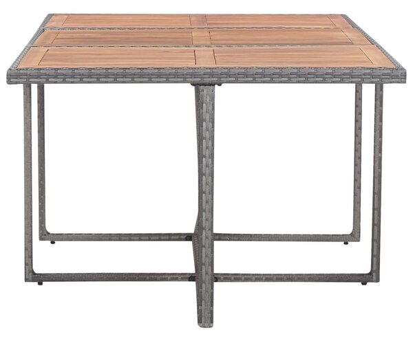 VidaXL 11 részes szürke polyrattan kültéri étkezőszett párnákkal