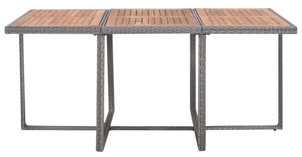 VidaXL 11 részes szürke polyrattan kültéri étkezőszett párnákkal