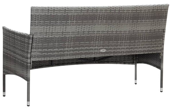 4 részes szürke polyrattan kerti ülőgarnitúra párnákkal
