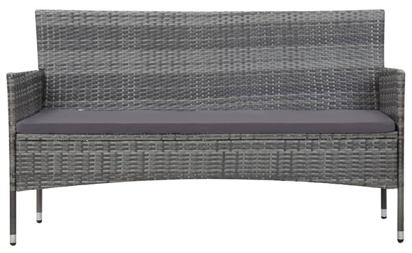 4 részes szürke polyrattan kerti ülőgarnitúra párnákkal
