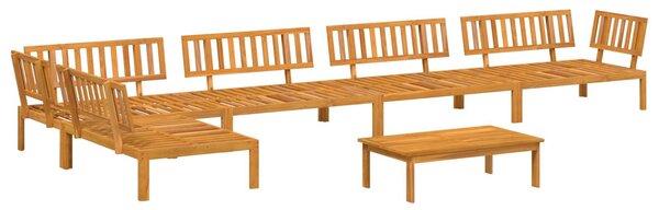 VidaXL Kanapé Szett párnával Egyszínű 6 pcs Antracit Tömör Akácfa