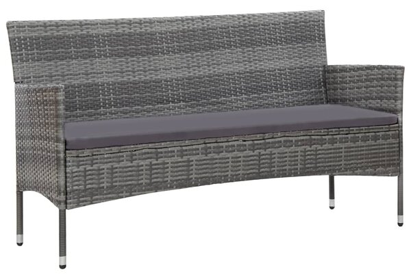4 részes szürke polyrattan kerti ülőgarnitúra párnákkal