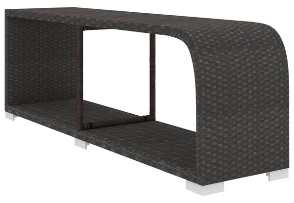 VidaXL 11-részes fekete polyrattan kerti bútorszett párnákkal