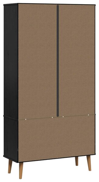 VidaXL Üveg Kiállító Szekrény Fekete 90 x 35 x 175 cm