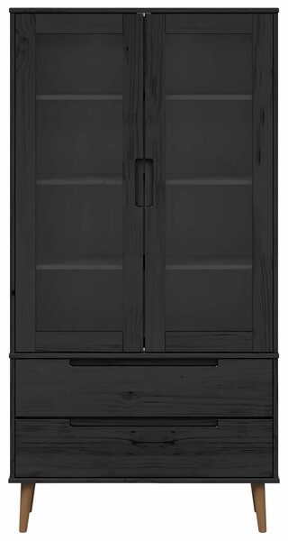 VidaXL Üveg Kiállító Szekrény Fekete 90 x 35 x 175 cm