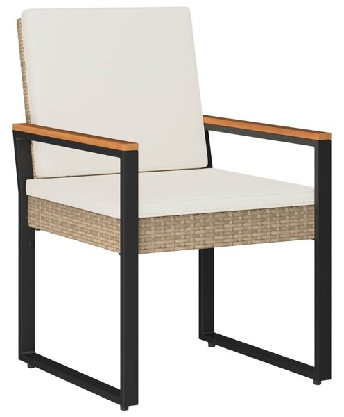 Kültéri Bútor Szett 3 pcs Beige és Krémszínű polirattan