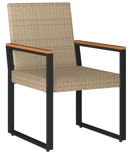 Kültéri Bútor Szett 3 pcs Beige és Krémszínű polirattan