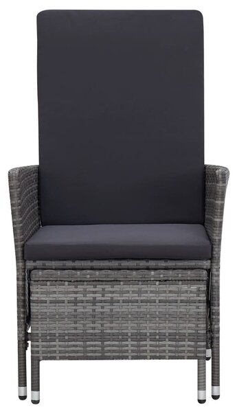 3 részes szürke polyrattan kerti ülőgarnitúra párnákkal