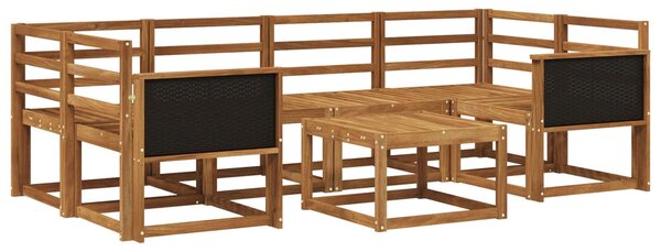 VidaXL Kültéri kanapé szett 5 pcs Természetes Tömör Akácfa