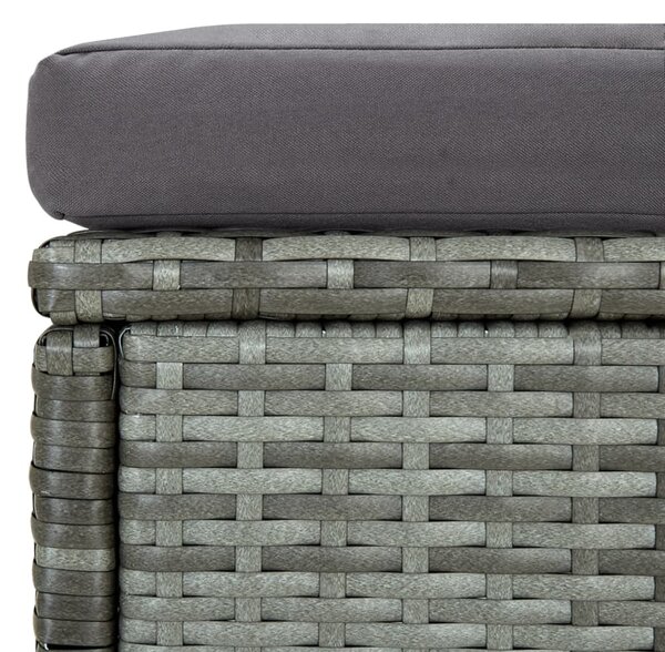 6 részes szürke polyrattan kerti bútorszett párnákkal