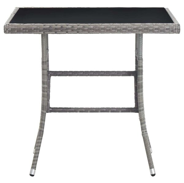 Antracitszürke polyrattan kerti asztal 80 x 80 x 74 cm