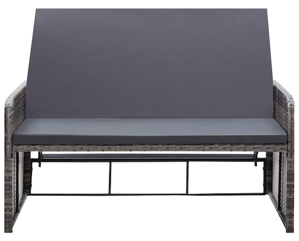 2 részes szürke polyrattan kerti bútorszett párnákkal