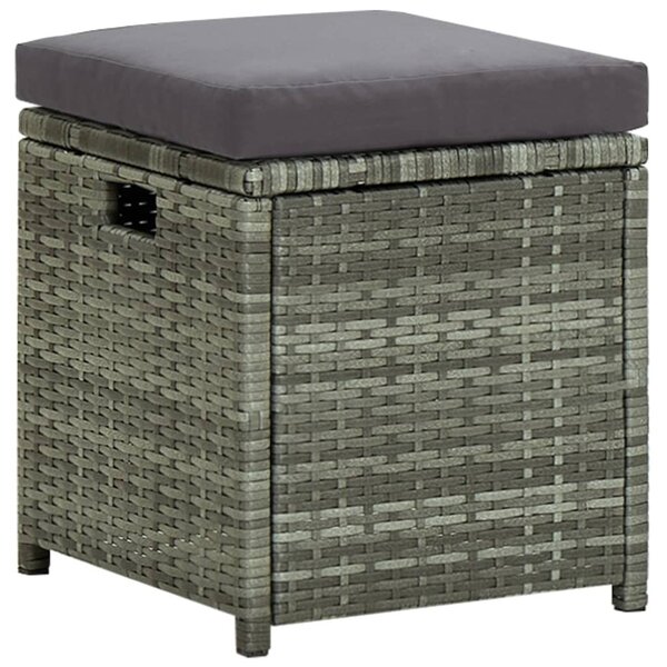 6 részes szürke polyrattan kerti bútorszett párnákkal