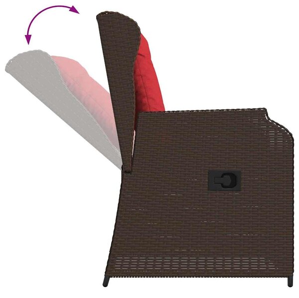 VidaXL Kerti pad 2 db Barna polirattan