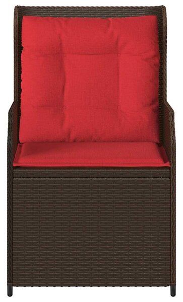 VidaXL Kerti pad 2 db Barna polirattan