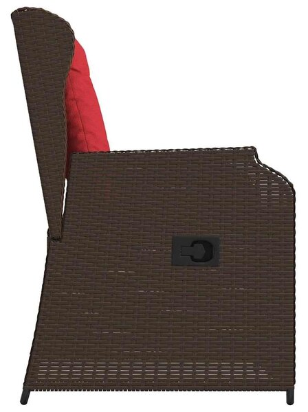 VidaXL Kerti pad 2 db Barna polirattan