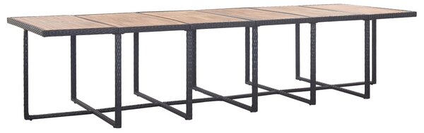17 részes fekete polyrattan kültéri étkezőszett párnákkal