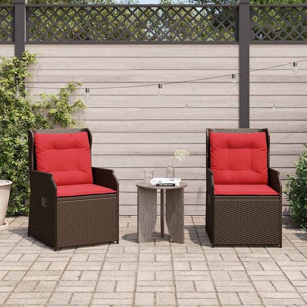 VidaXL Kerti pad 2 db Barna polirattan