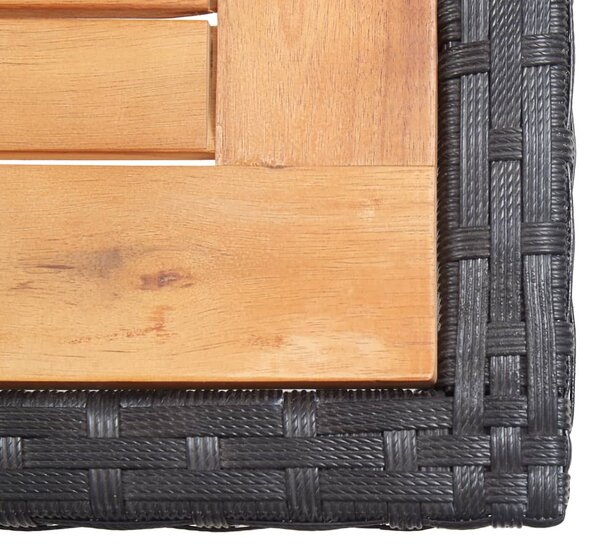 17 részes fekete polyrattan kültéri étkezőszett párnákkal