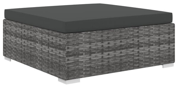4-részes szürke polyrattan kerti bútorszett párnákkal