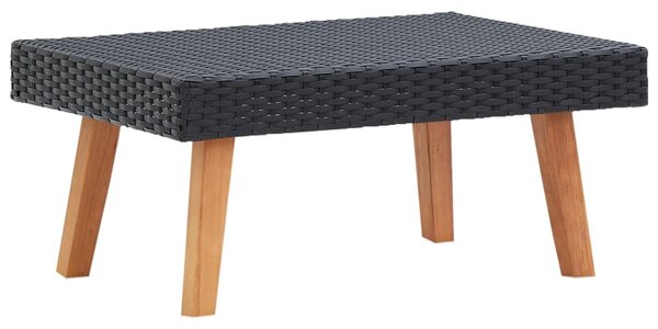 3 részes fekete polyrattan kerti ülőgarnitúra párnákkal