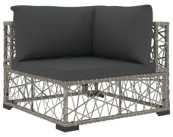 6 részes szürke polyrattan kerti ülőgarnitúra párnákkal