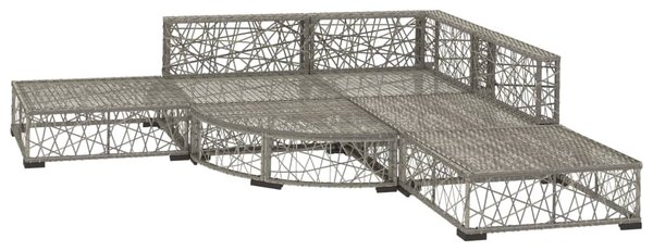6 részes szürke polyrattan kerti ülőgarnitúra párnákkal