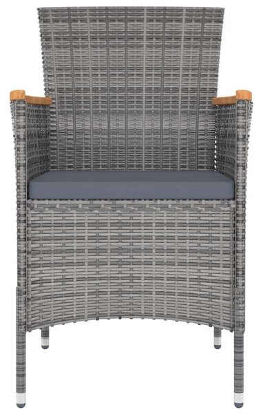 Akácfa-PE Rattan Kerti Étkezőgarnitúra - 9 részes - Szürke
