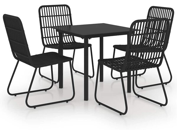 5 részes polyrattan és üveg kültéri étkezőgarnitúra