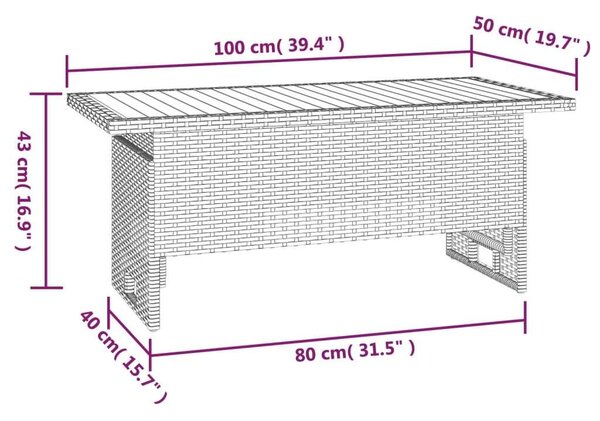 VidaXL 4 részes fekete polyrattan kerti ülőgarnitúra párnákkal