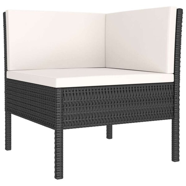VidaXL Polyrattan Kerti Ülőgarnitúra - 6 részes - Fekete