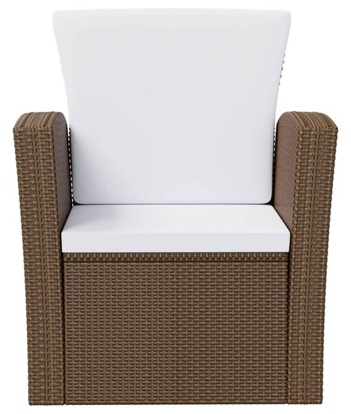 8 részes barna polyrattan kerti bútorszett párnákkal