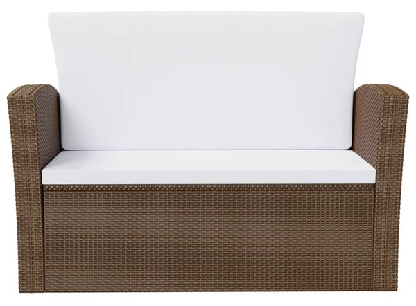 8 részes barna polyrattan kerti bútorszett párnákkal