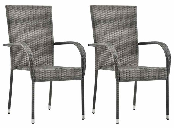3 részes szürke polyrattan kerti étkezőgarnitúra