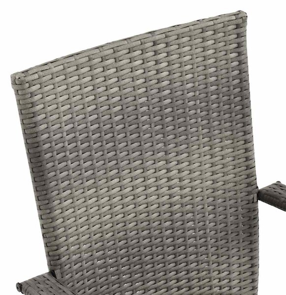 3 részes szürke polyrattan kerti étkezőgarnitúra