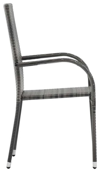 3 részes szürke polyrattan kerti étkezőgarnitúra