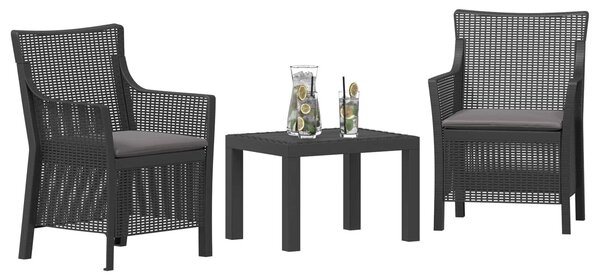 VidaXL Hálószoba szett párnával 3 pcs Antracitszürke PP