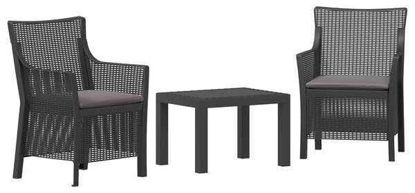 VidaXL Hálószoba szett párnával 3 pcs Antracitszürke PP