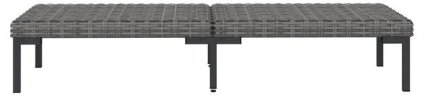 9 részes sötétszürke polyrattan kerti bútorszett párnákkal