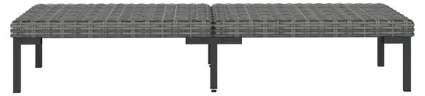 7 részes sötétszürke polyrattan kerti bútorszett párnákkal