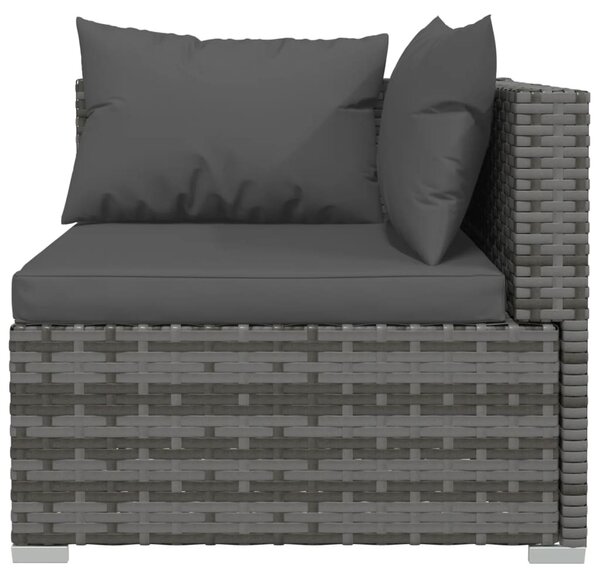 5 részes szürke polyrattan kerti ülőgarnitúra párnákkal