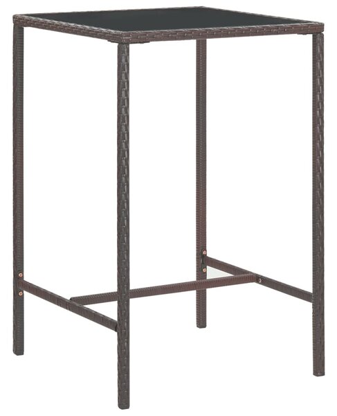 5 részes barna polyrattan kerti bárszett párnákkal