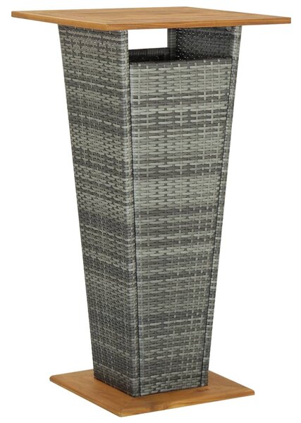 5 darabos szürke polyrattan kerti bárszett párnákkal