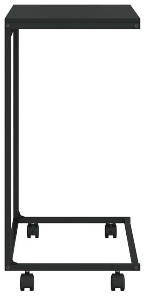 Fekete szerelt fa kisasztal kerekekkel 55x35x70 cm