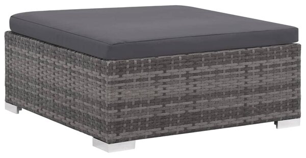6-részes szürke polyrattan kerti bútorszett párnákkal