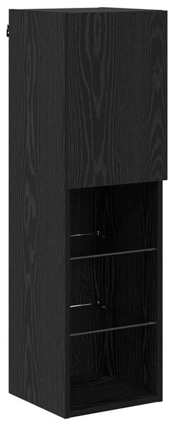 VidaXL TV falit kabinet szett leddel 6 pcs Fekete Tölgy Mérnöki fa