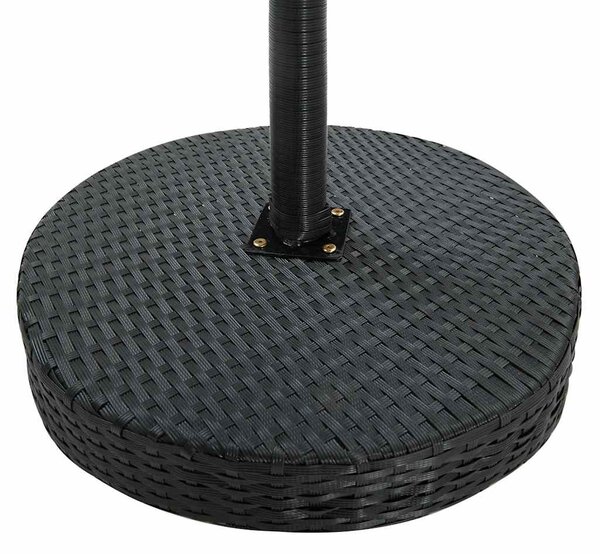 3 részes fekete polyrattan kültéri bárszett párnákkal