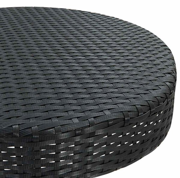 3 részes fekete polyrattan kültéri bárszett párnákkal